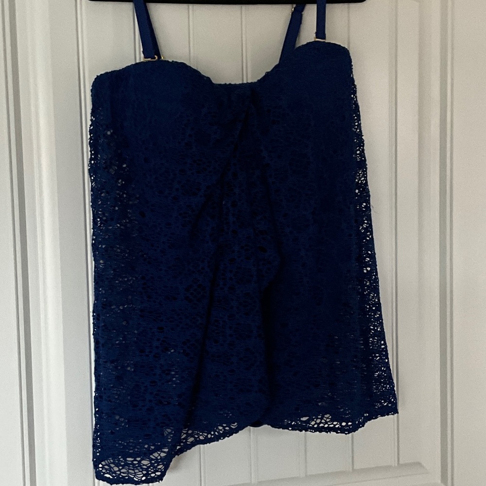 Lauren Ralph Lauren Royal Blue Lace One Piece Swimsuit
